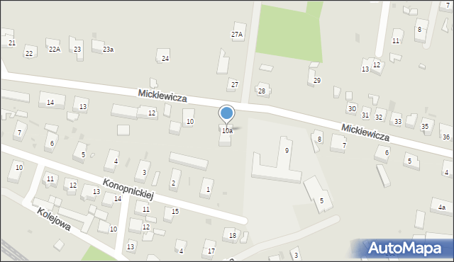 Dobiegniew, Mickiewicza Adama, 10a, mapa Dobiegniew