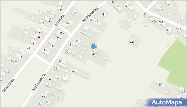 Dobieszowice, Mickiewicza Adama, 34A, mapa Dobieszowice
