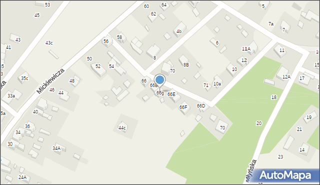 Dobieszowice, Mickiewicza Adama, 66g, mapa Dobieszowice