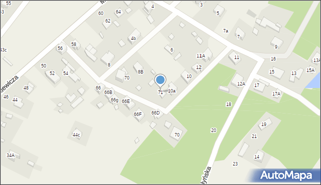 Dobieszowice, Mickiewicza Adama, 71, mapa Dobieszowice
