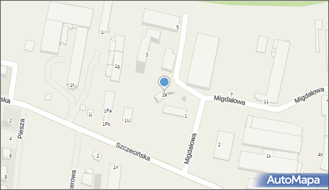 Dobra, Migdałowa, 1a, mapa Dobra