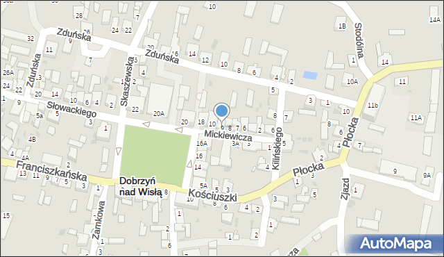 Dobrzyń nad Wisłą, Mickiewicza Adama, 9, mapa Dobrzyń nad Wisłą