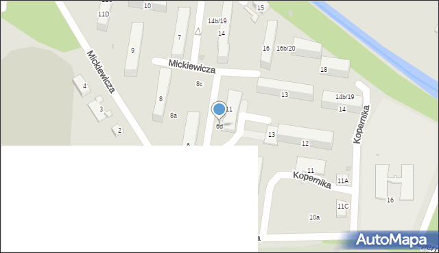 Drezdenko, Mickiewicza Adama, 6d, mapa Drezdenko