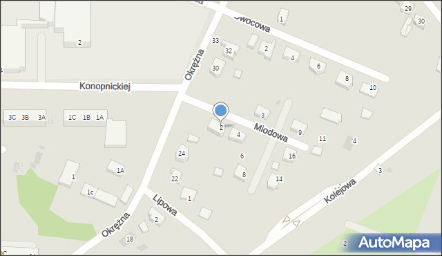 Drezdenko, Miodowa, 2, mapa Drezdenko