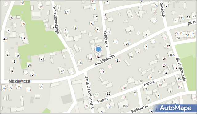 Drohiczyn, Mickiewicza Adama, 14, mapa Drohiczyn