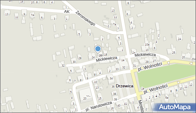 Drzewica, Mickiewicza Adama, 22, mapa Drzewica