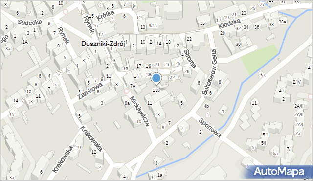 Duszniki-Zdrój, Mickiewicza Adama, 11b, mapa Duszniki-Zdrój