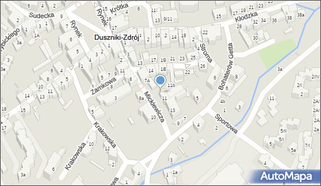Duszniki-Zdrój, Mickiewicza Adama, 11c, mapa Duszniki-Zdrój