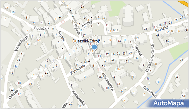 Duszniki-Zdrój, Mickiewicza Adama, 5, mapa Duszniki-Zdrój