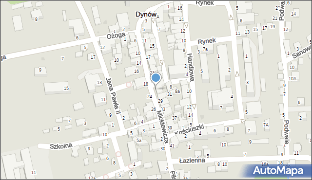 Dynów, Mickiewicza Adama, 27, mapa Dynów