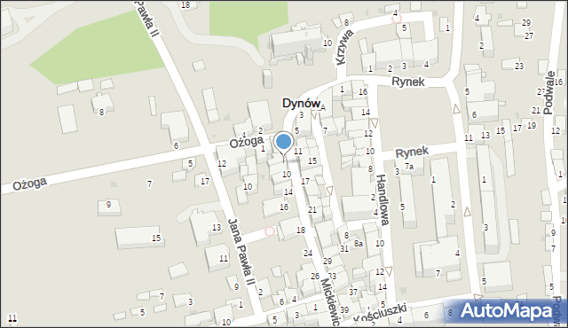 Dynów, Mickiewicza Adama, 8, mapa Dynów