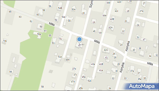 Dziekanów Leśny, Miła, 47, mapa Dziekanów Leśny