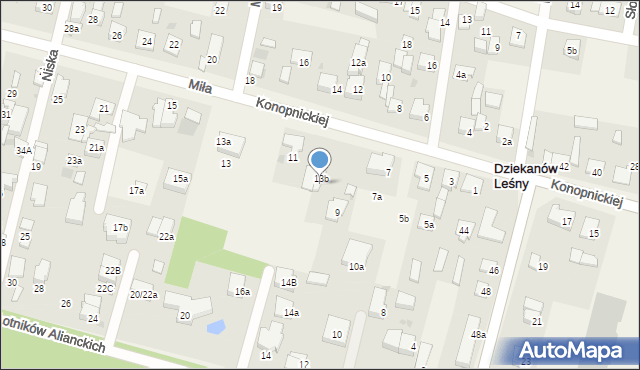 Dziekanów Leśny, Miła, 9a, mapa Dziekanów Leśny