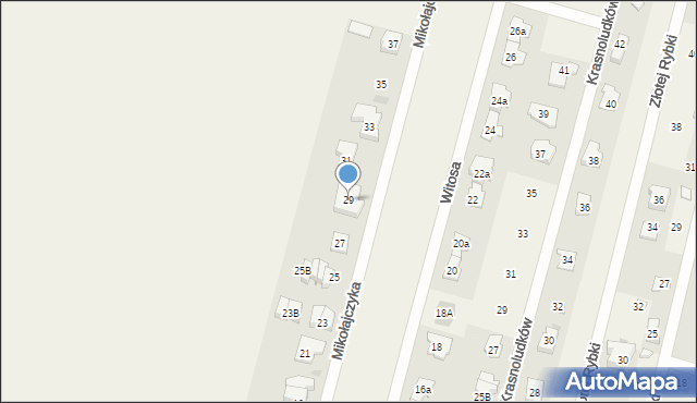 Dziekanów Polski, Mikołajczyka Stanisława, 29, mapa Dziekanów Polski