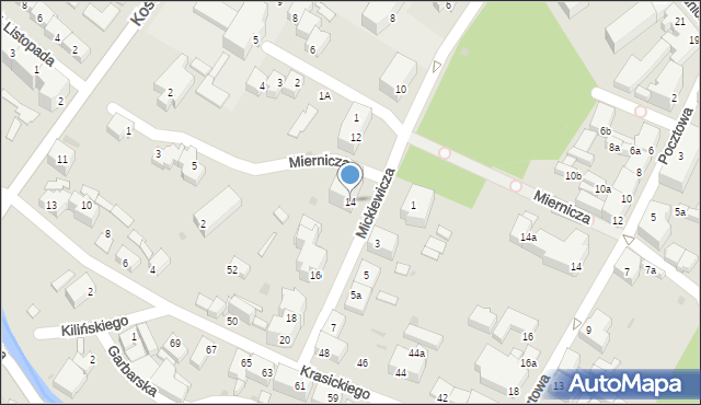 Dzierżoniów, Mickiewicza Adama, 14, mapa Dzierżoniów