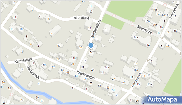 Dzierżoniów, Mickiewicza Adama, 5a, mapa Dzierżoniów