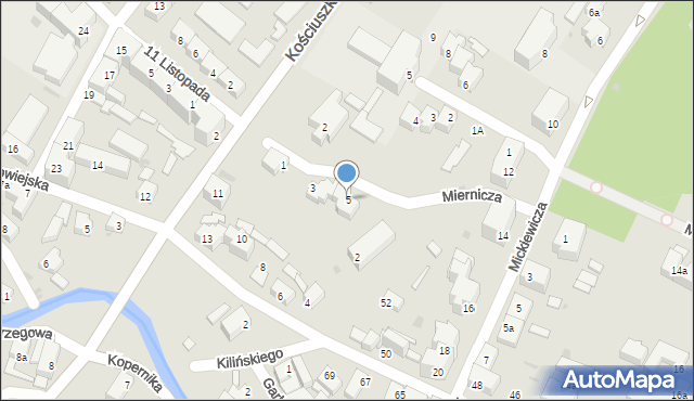 Dzierżoniów, Miernicza, 5, mapa Dzierżoniów