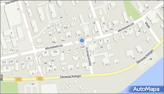 Dziwnów, Mickiewicza Adama, 11A, mapa Dziwnów