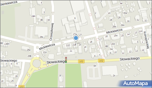 Dziwnów, Mickiewicza Adama, 21A, mapa Dziwnów