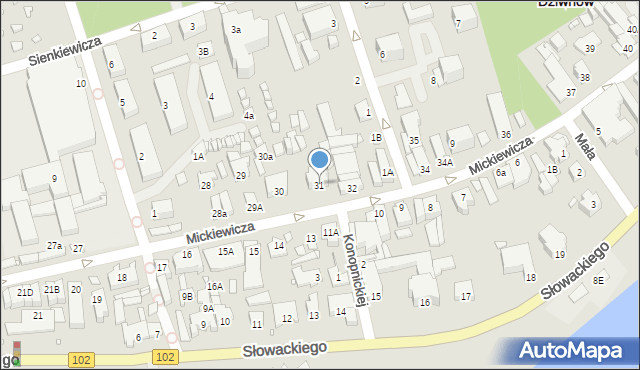 Dziwnów, Mickiewicza Adama, 31, mapa Dziwnów