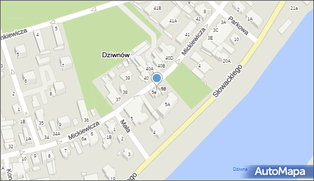 Dziwnów, Mickiewicza Adama, 5d, mapa Dziwnów
