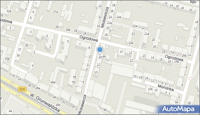 Elbląg, Mickiewicza Adama, 14, mapa Elbląga