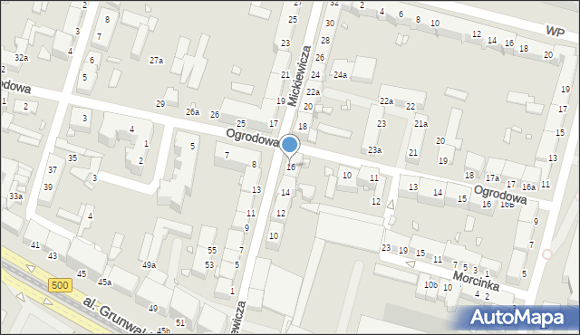 Elbląg, Mickiewicza Adama, 16, mapa Elbląga