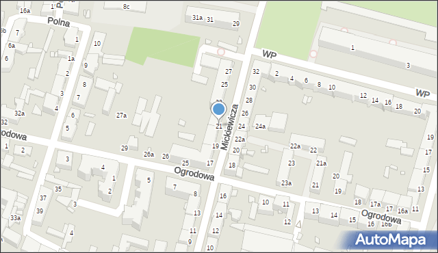 Elbląg, Mickiewicza Adama, 21, mapa Elbląga