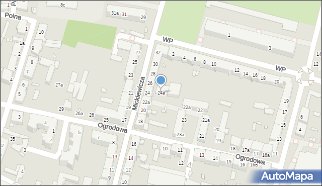 Elbląg, Mickiewicza Adama, 24a, mapa Elbląga