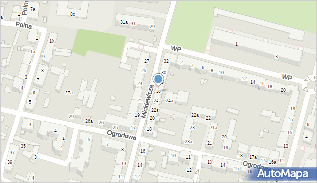 Elbląg, Mickiewicza Adama, 26, mapa Elbląga