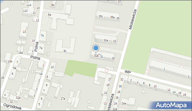Elbląg, Mickiewicza Adama, 31a, mapa Elbląga