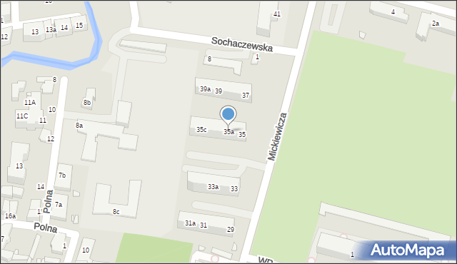 Elbląg, Mickiewicza Adama, 35a, mapa Elbląga