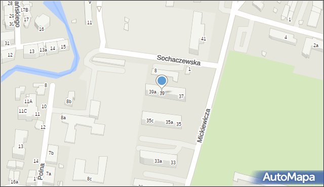 Elbląg, Mickiewicza Adama, 39, mapa Elbląga