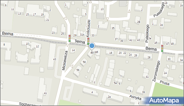 Elbląg, Mickiewicza Adama, 60, mapa Elbląga