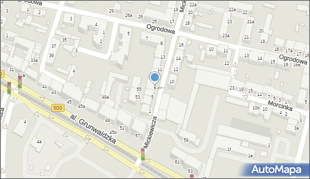 Elbląg, Mickiewicza Adama, 7, mapa Elbląga