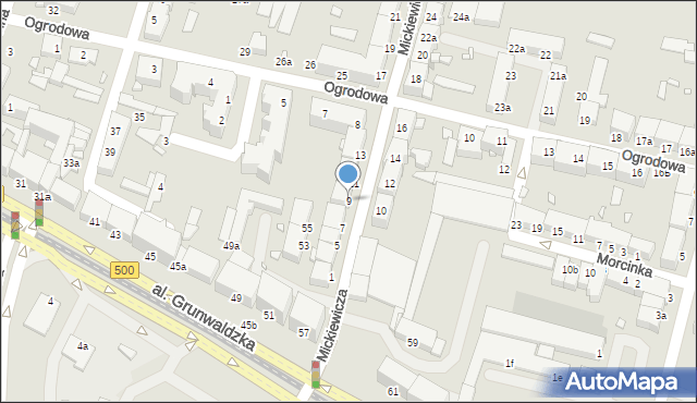 Elbląg, Mickiewicza Adama, 9, mapa Elbląga