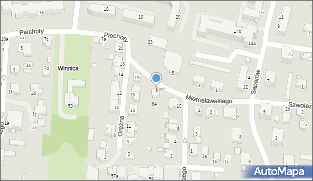 Elbląg, Mierosławskiego Ludwika, gen., 6, mapa Elbląga