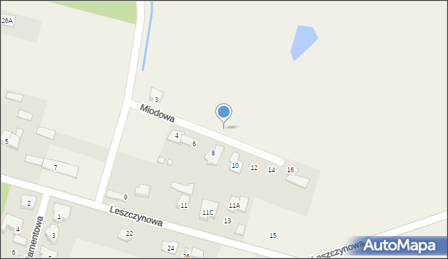 Falenty, Miodowa, 11, mapa Falenty