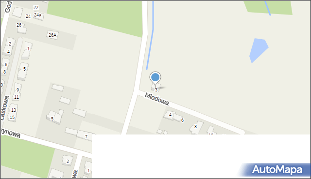 Falenty, Miodowa, 3, mapa Falenty