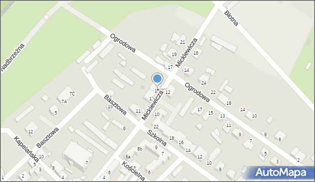 Frombork, Mickiewicza Adama, 15, mapa Frombork