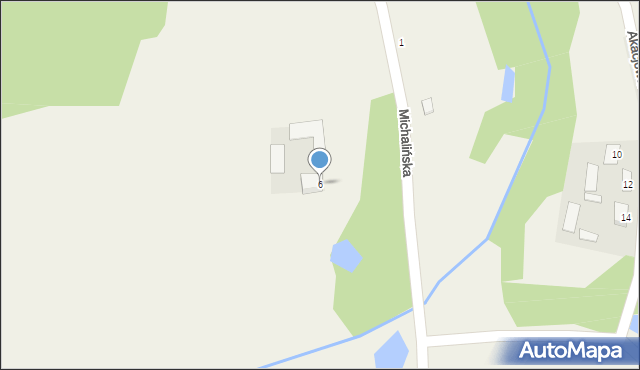 Gąba, Michalińska, 6, mapa Gąba