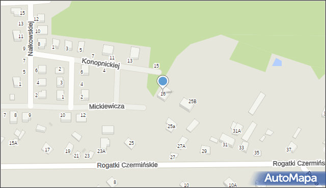 Gąbin, Mickiewicza Adama, 16, mapa Gąbin