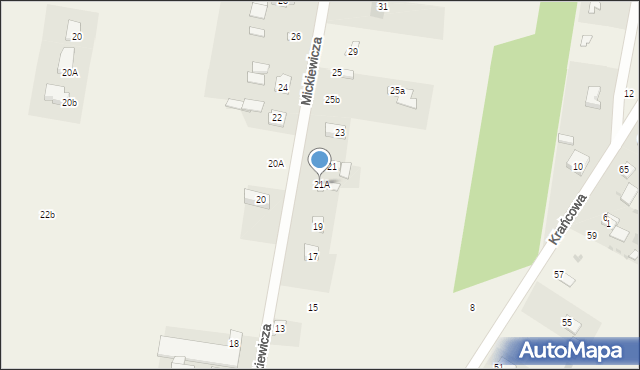 Gałków Mały, Mickiewicza Adama, 21A, mapa Gałków Mały
