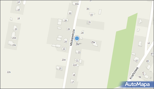Gałków Mały, Mickiewicza Adama, 25b, mapa Gałków Mały