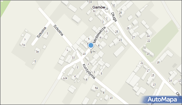 Gamów, Mickiewicza Adama, 8, mapa Gamów