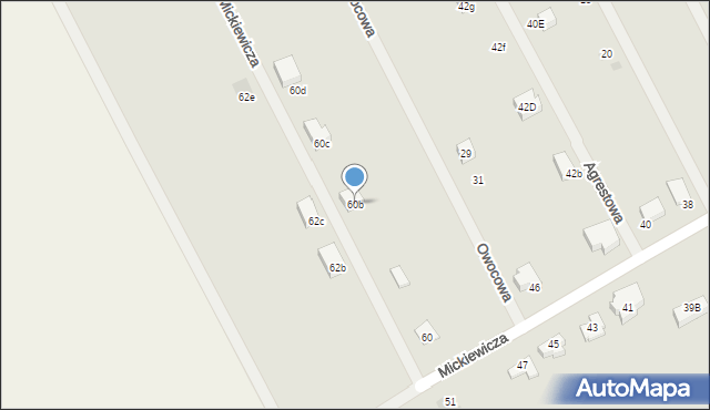 Garwolin, Mickiewicza Adama, 60b, mapa Garwolin