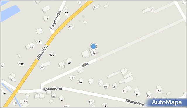 Garwolin, Miła, 15, mapa Garwolin