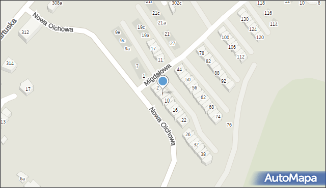 Gdańsk, Migdałowa, 6, mapa Gdańska