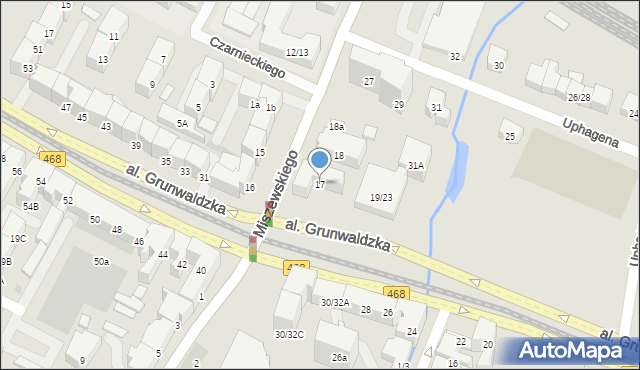Gdańsk, Miszewskiego Leona, ks., 17, mapa Gdańska