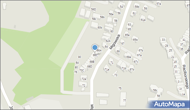 Gdańsk, Migowska, 66C, mapa Gdańska